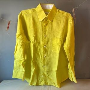 Giampaolo Italy yellow linen Shirt M